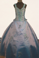 Affordable Ball gown Strap Floor-length Litter Girl Dress Style FA-W-295