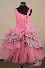 Beautiful Ball gown One-shoulder Neck Floor-length Flower Girl Dresses Style FA-C-148