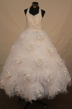 Cheap Ball gown Halter top neck Floor-Length Little Girl Pageant Dresses Style FA-Y-321