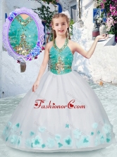 Elegant Halter Top Flower Girl Dresses with Appliques and Beading PAG242FOR