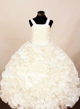 Exquisite Ball Gown Strap Floor-Length Organza Little Girl Pageant Dresses Style FA-Y-316