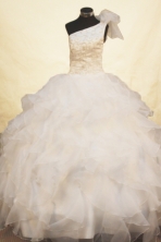 Exquisite Ball gown One-shoulder Neck Floor-length Flower Girl Dresses Style FA-C-137