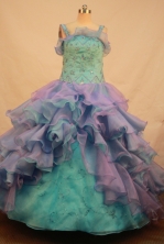 Gorgeous Ball gown Strap Floor-length Litter Girl Pageant Dress Style FA-W-285