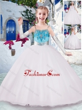 Gorgeous Spaghetti Straps Flower Girl Dresses with Appliques and Beading FGL296FOR