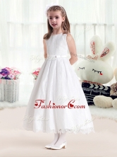 Latest Princess Scoop White Flower Girl Dresses in LaceFGL278FOR