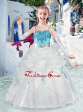 Latest Spaghetti Straps Flower Girl Dresses with Appliques and Bubles FGL301FOR