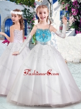 Latest Spaghetti Straps Flower Girl Dresses with Appliques and Bubles FGL292FOR