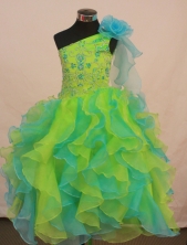 Perfect Ball gown One-shoulder Neck Floor-length Flower Girl Dresses Style FA-C-152