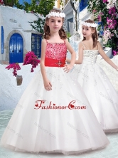 Perfect Spaghetti Straps Flower Girl Dresses with Appliques and Beading FGL294FOR