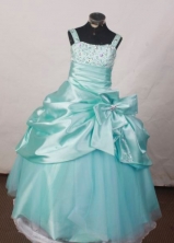 Popular BallGown Straps Floor-Length Light Flower Girl Dresses Style FA-S-398