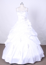 Pretty Ball Gown Off The Shoulder Neckline  Floor-Length WhiteFlower Girl Dress Y042404
