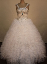 Pretty Ball gown Strap Floor-Length Little Girl Pageant Dresses Style FA-Y-353