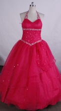 Simple Ball gown Halter top neck Floor-length Flower Girl Dresses Style FA-C-122