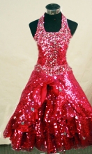 Sweet A-line Halter top neck Floor-length Flower Girl Dresses Style FA-C-147