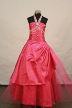 Sweet Ball gown Halter Top Neck Floor-length Flower Girl Dresses Style FA-C-133