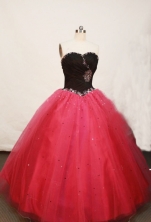  Beautiful Ball gown Sweetheart-neck Floor-length Tulle Red Quinceanera Dresses Style FA-W-131