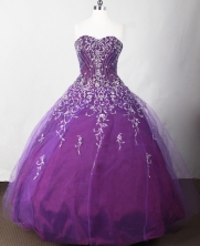 Beautiful Ball Gown Strapless Floor-length Purple Quinceanera Dress LJ2631
