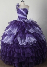 Elegant Ball Gown One Shoulder Neck Floor-length Quinceanera Dress LJ2641