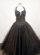 Perfect A-line Halter top Floor-length Beading Sequins Quinceanera Dresses FA-Z-128
