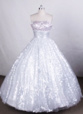 Pretty A-line Strapless Floor-length Quinceanera Dresses Sequins Style FA-Z-0046