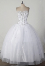 Simple Ball Gown Sweetheart Floor-length White Quincenera Dresses  TD26004