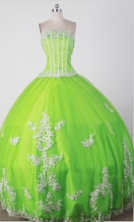 Sweet Ball Gown Strapless Floor-length Green Quincenera Dresses TD260019