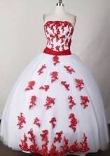 Sweet Ball Gown Strapless Floor-length White Quinceanera Dress LJ2632