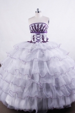 Wonderful Ball gown Strapless Floor-length Quinceanera Dresses Appliques with Beading Style FA-Z-0019