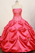  Cheap Ball Gown Strapless Floor-length Taffeta Hot Pink Quinceanera Dresses Style FA-W-168 