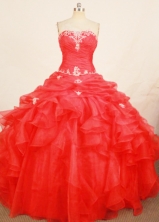 Cute Ball Gown Strapless Floor-length Quinceanera Dresses Appliques Style FA-Z-0308