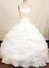 Gorgeous Ball Gown Strapless Floor-length Organza White Quinceanera Dresses Style FA-C-018