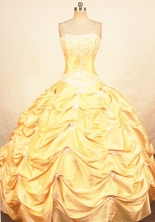 Gorgeous Ball Gown Strapless Floor-length Quinceanera Dresses Appliques with Beading Style FA-Z-0233