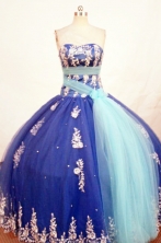 Luxurious A-line Strapless Floor-length Quinceanera Dresses Appliques Style FA-Z-0309