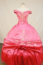 Luxurious Ball Gown Off The Shoulder Neckline Floor-Length Spring Hot Pink Appliques and Beading Quinceanera Dresses Style FA-S-143