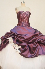 Modest Ball Gown Sweetheart Floor-length Quinceanera Dresses Appliques with Beading Style FA-Z-0285