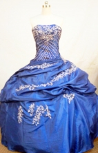 Pretty Ball Gown Straps Floor-length Quinceanera Dresses Appliques with Beading Style FA-Z-0292