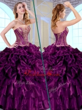 Simple Ball Gown Sweetheart Ruffles and Appliques Quinceanera Gowns QDDTK1002FOR