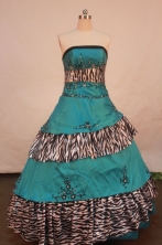 Beautiful Ball Gown Strapless Floor-length Quinceanera Dresses Embroidery with Beading Style FA-Z-02