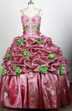 Beautiful Ball Gown Strapless Floor-length Rust Red Quinceanera Dress Y042652