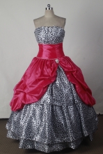 Beautiful Ball Gown Strapless Floor-length Taffeta Red Quinceanera Dress Style X042601