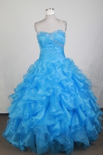 Exclusive Ball Gown Sweetheart Neck Floor-length Baby Blue Quinceanera Dress LZ426001