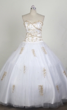 Exclusive Ball Gown Sweetheart Neck Floor-length White Quinceanera Dress LZ426070