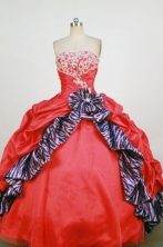 Fashionable Ball Gown Strapless Floor-Length Red Beading and Appliques Quinceanera Dresses Style FA-S-300