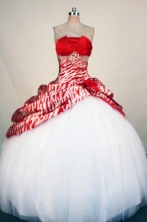 Fashionable Ball Gown Strapless Floor-Length White Beading and Appliques Quinceanera Dresses Style FA-S-219