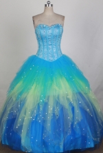 Gorgeous Ball Gown Sweetheart Neck Floor-length Blue Quinceanera Dress LZ426057