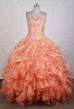 Popular Ball Gown Strapless Floor-length Orange Quinceanera Dress X0426034