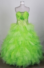 Sweet Ball Gown Strapless Floor-length Green Quincenera Dresses TD260049