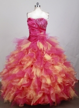 The Most Popular Ball Gown Strapless Floor-length Colorful Quinceanera Dress X0426084