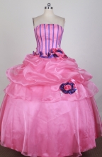 The Super Hot Ball Gown Strapless Floor-length Hot Pink  Quinceanera Dress X0426028