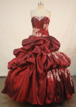 Wonderful Ball Gown Strapless Floor-length Quinceanera Dresses Appliques with Beading Style FA-Z-026